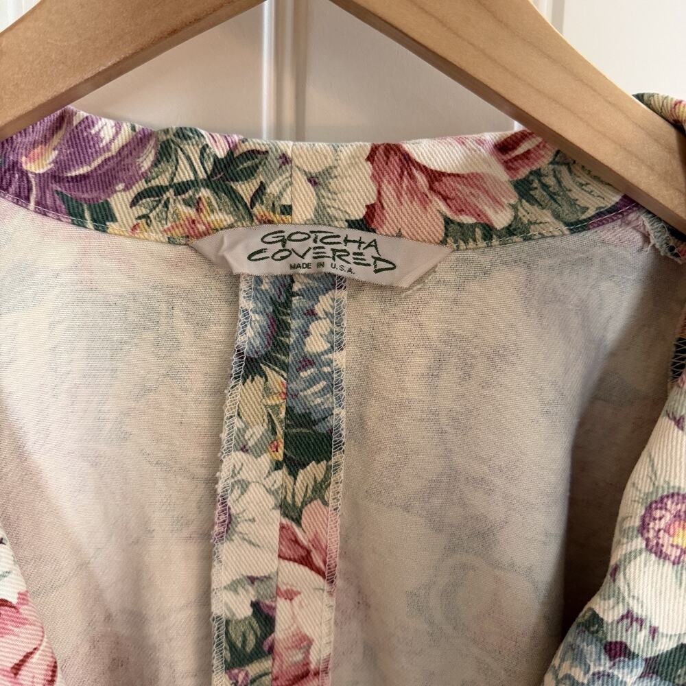 Vintage Floral Tapestry Blazer Gotcha Covered Women’s Size XL USA Made - Picture 6 of 12